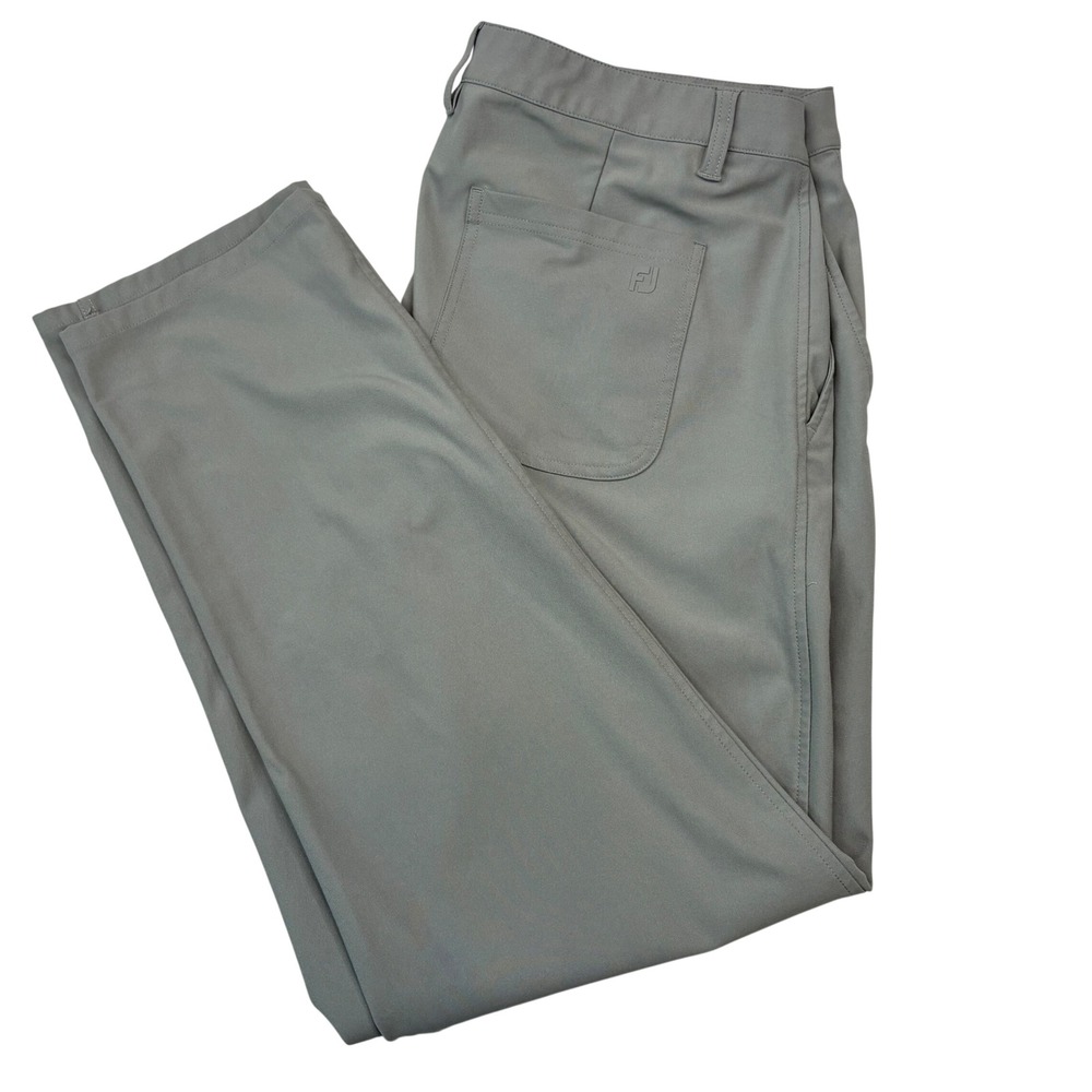 FootJoy Golf Pants Mens 36x32 Gray Performance Polyester FJ Logo Trousers